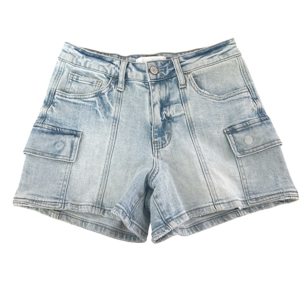 Vervet Light Wash Denim Cargo Shorts Size Small